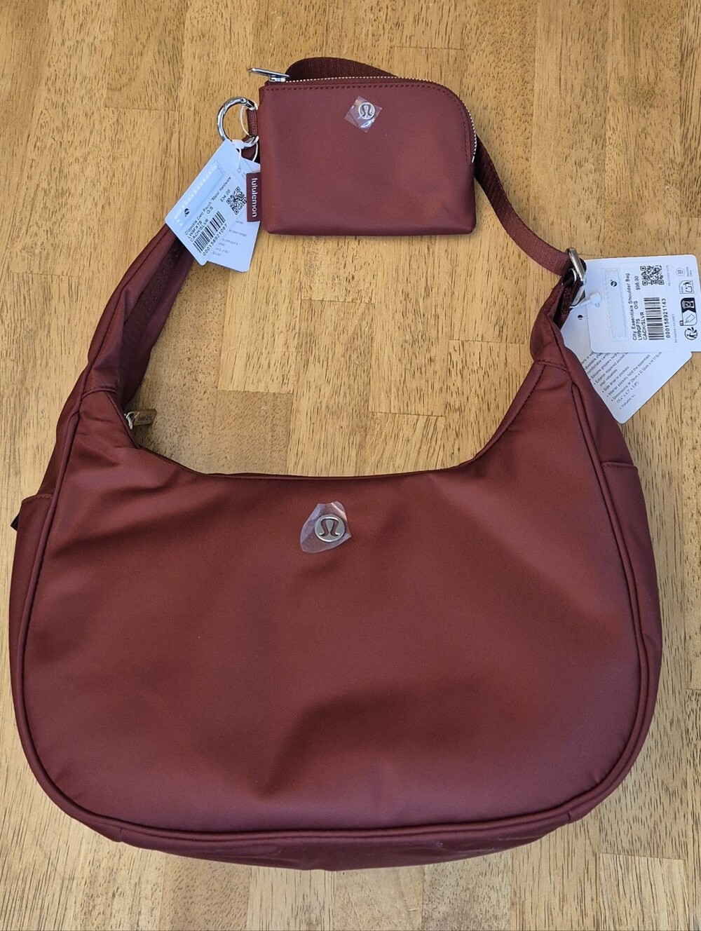 Lululemon SET CityEssentials 4L Shoulder Bag & Card Pouch Wallet Cranberry Charm - Picture 3 of 9